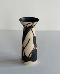 Image 3 of Flared Tall Vase B - Black Wave