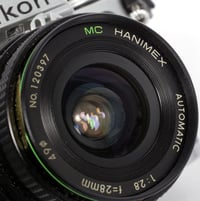 Image 9 of Nikon FE 35mm SLR film camera with 28mm F2.8 MC Wide angle lens AS-4 strap #1385