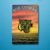 Image 2 of Tiger in a Trance Gold Enamel Pin, Limited Run of 25