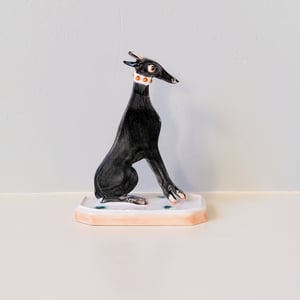 Image of Miniature Whippet Ornament - Black