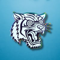 Image 1 of Tiger in a Trance White Enamel Pin, Limited Run of 20