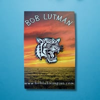 Image 2 of Tiger in a Trance White Enamel Pin, Limited Run of 20