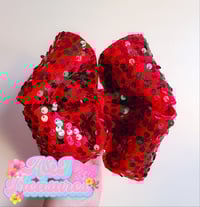 Image 1 of Red/Green Ribbon Bow