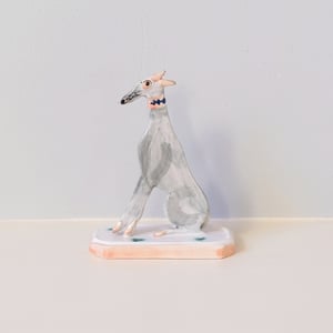 Image of Miniature Whippet Ornament - Blue.