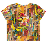 Image 4 of Creating Joy - Maximalist Art - All-Over Print Crop Tee - Botanical Collage 
