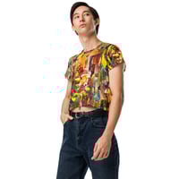 Image 6 of Creating Joy - Maximalist Art - All-Over Print Crop Tee - Botanical Collage 