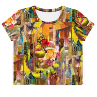 Image 3 of Creating Joy - Maximalist Art - All-Over Print Crop Tee - Botanical Collage 