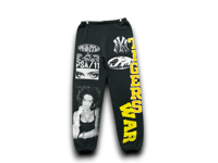 Image 1 of Lauren Hill Ny War art dept Tigers upcycled screen print black/white sweatpants