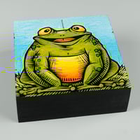Image 2 of Fat Frog Carved and Painted Panel