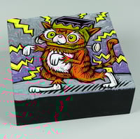 Image 2 of Frankencat Carved and Painted Panel