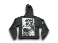 Image 2 of 2 pac University of Maryland panther party art dept upcycled screen print dark gray/black hoodie