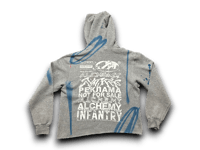 Image 2 of Copy of Sade Adu Conwell-Edan panther party art dept upcycled screen print gray/white hoodie