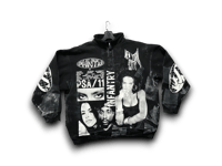 Image 1 of Lauren Hill Aaliyah 2pac NYC panther party art dept upcycled screen print black/white sweatshirt