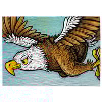 Image 1 of Eagle Carved and Painted Panel