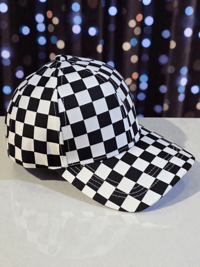Image 4 of BLACK & WHITE CHECKERED HAT