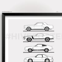 Image 2 of Ford Mustang Generations Evolution Poster