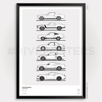 Image 1 of Ford Mustang Generations Evolution Poster
