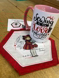 Image 1 of Hexi Love Mug Rug & Coaster Sewing Pattern