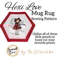 Image 3 of Hexi Love Mug Rug & Coaster Sewing Pattern