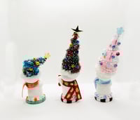 Image 3 of Whimsical Christmas Tree Hat Snowmen