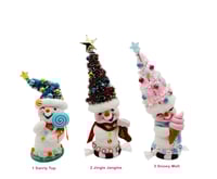 Image 2 of Whimsical Christmas Tree Hat Snowmen