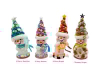 Image 4 of Whimsical Christmas Tree Hat Snowmen