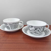Image 1 of Gustavsberg Domnarvet Tea Cups with Saucers