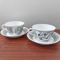 Image 2 of Gustavsberg Domnarvet Tea Cups with Saucers