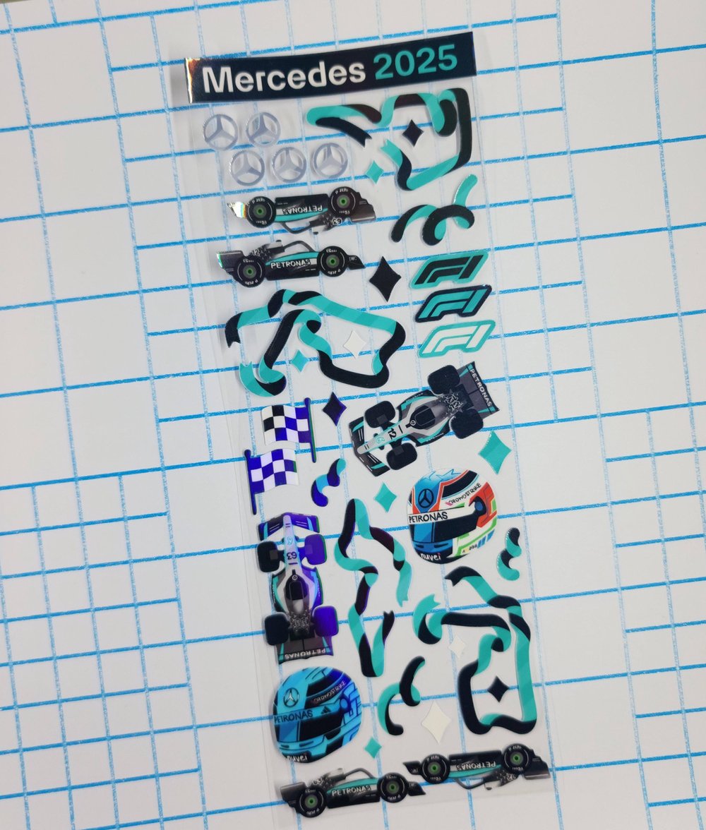 Image of Mercedes F1 Deco Sticker Sheet 2025