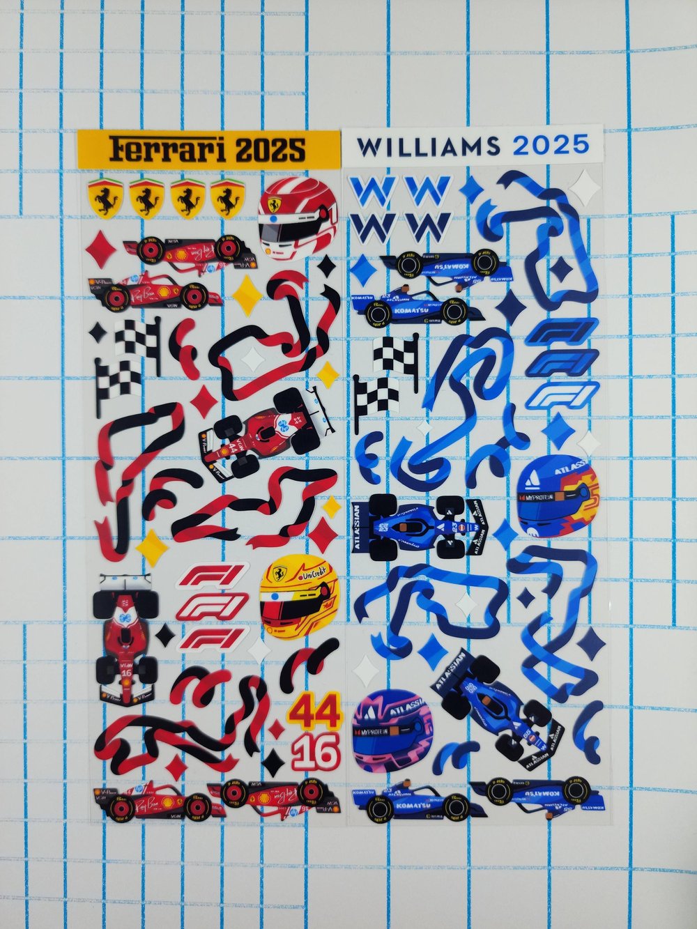 Image of Williams F1 Deco Sticker Sheet 2025