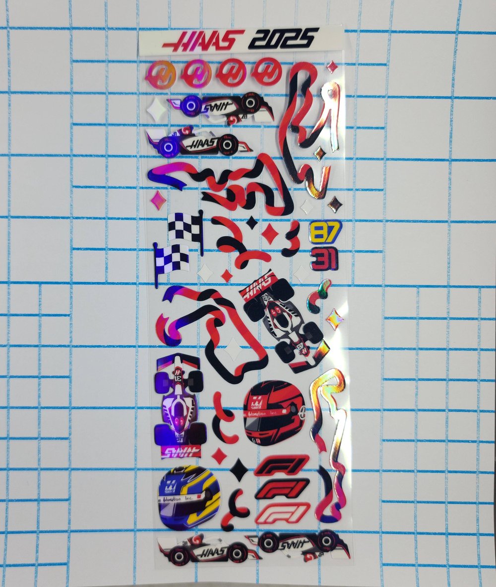 Image of Haas F1 Deco Sticker Sheet 2025
