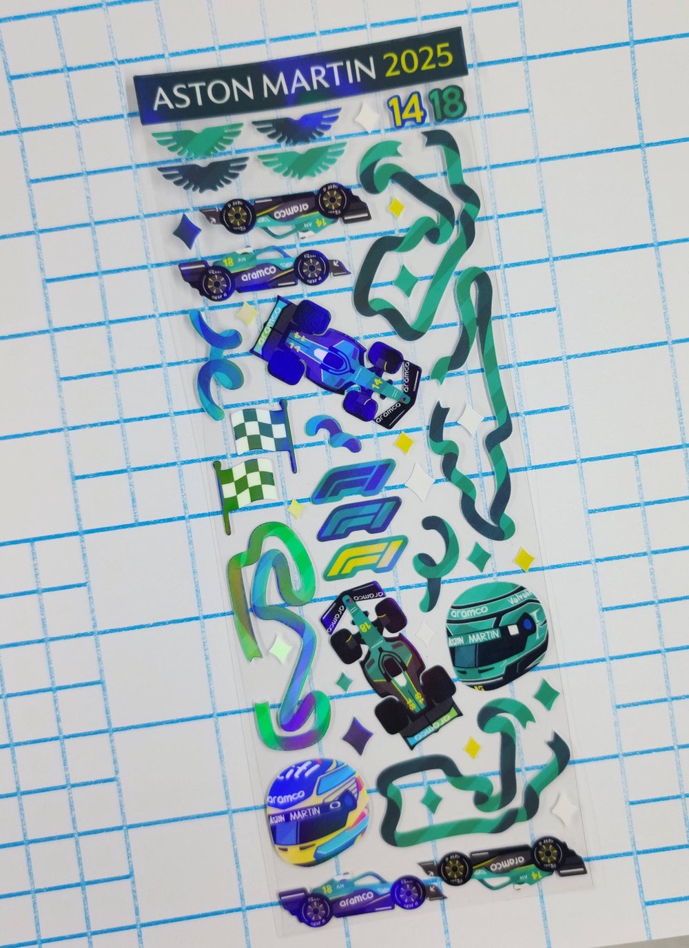 Image of Aston Martin F1 Deco Sticker Sheet 2025