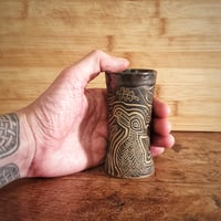 Image 2 of Small Heron sgraffito vase