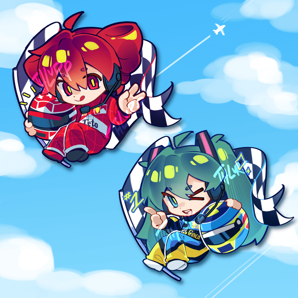 Image of F1 Vocaloid Acrylic Charms (Miku & Teto)