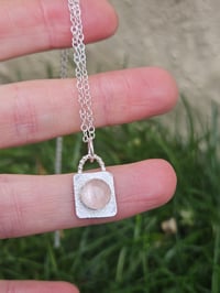 Image 6 of Ready to ship! Faceted Rose Quartz and Sterling Silver Necklace 