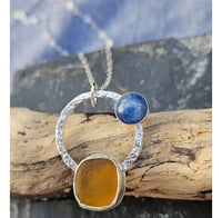 Image 10 of Zest! Orange Cornish Seaglass & Kyanite Gemstone 