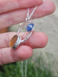 Image 12 of Zest! Orange Cornish Seaglass & Kyanite Gemstone 