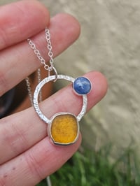 Image 14 of Zest! Orange Cornish Seaglass & Kyanite Gemstone 