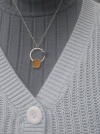 Image 5 of Zest! Orange Cornish Seaglass & Kyanite Gemstone 