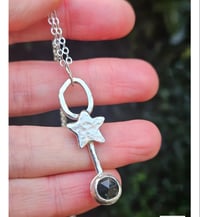 Image 10 of Forest Star - Green Moss Agate Gemstone & Sterling Silver Necklace 