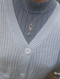 Image 4 of Forest Star - Green Moss Agate Gemstone & Sterling Silver Necklace 