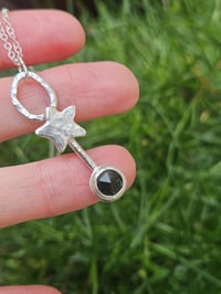 Image 8 of Forest Star - Green Moss Agate Gemstone & Sterling Silver Necklace 