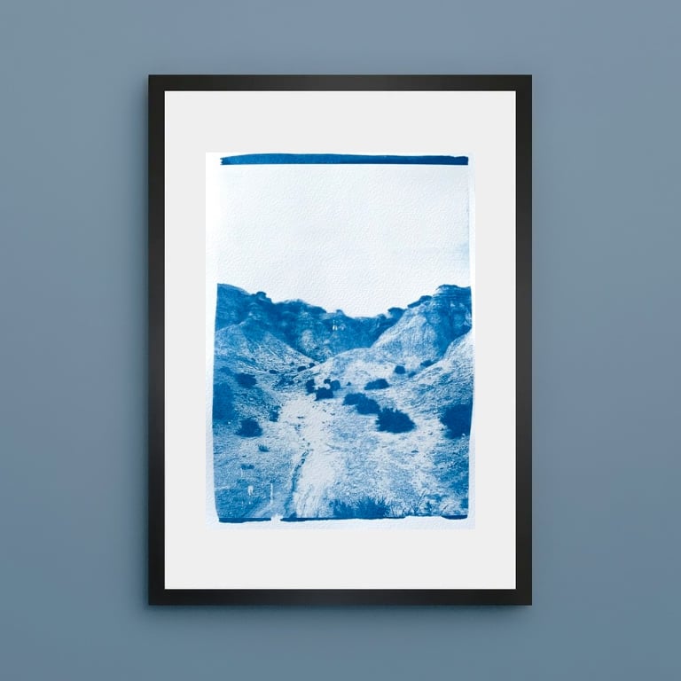 A5 cyanotype print - Mongolia 