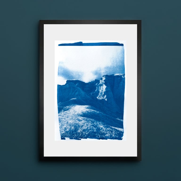 A5 cyanotype print - Mongolia II