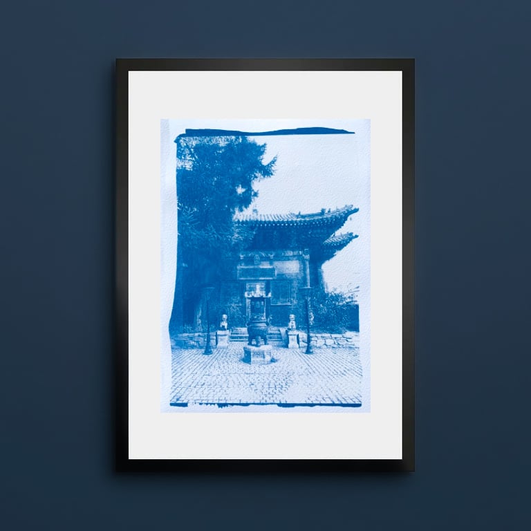 A5 cyanotype print - Mongolia IV