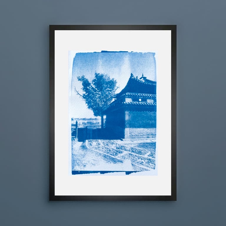 A5 cyanotype print - Mongolia V