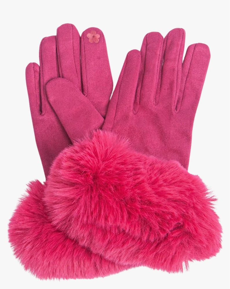 Image of Touch Screen Faux Fur Gloves 