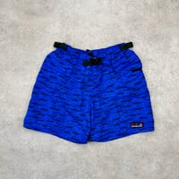 Image 1 of Patagonia River Shorts Outriggers Blue Big Wave Logo Vintage 1995 Small Mens 