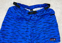 Image 2 of Patagonia River Shorts Outriggers Blue Big Wave Logo Vintage 1995 Small Mens 