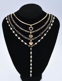 Image 4 of BIJOUX - 4pcs Élégant en forme de cœur en strass coloré en forme de cœur, collier en Y